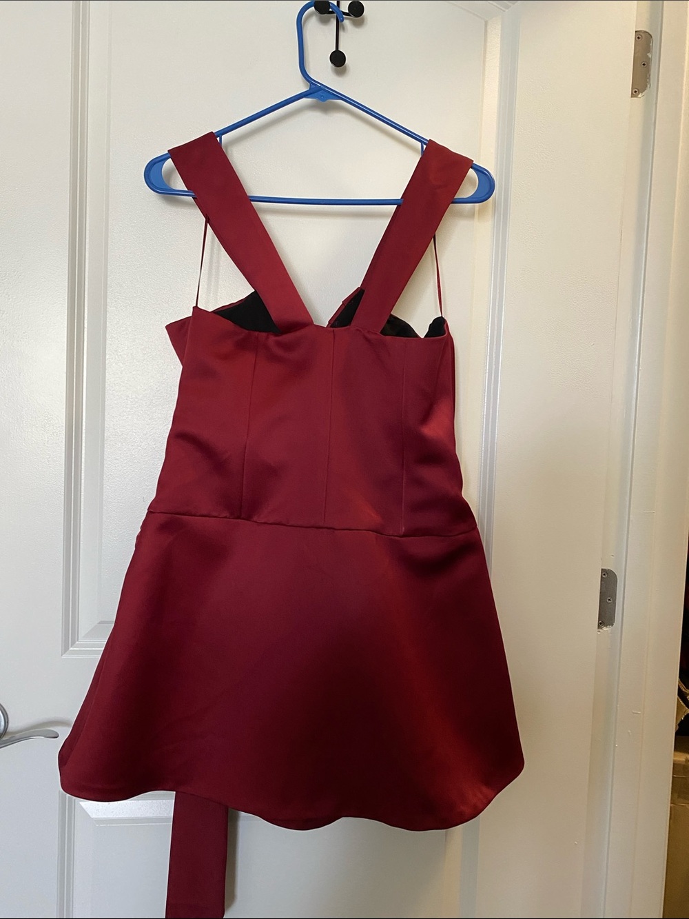 Zara Wine Sleeveless V-Neck Mini Dress with Side Tie - Picture 4 of 5